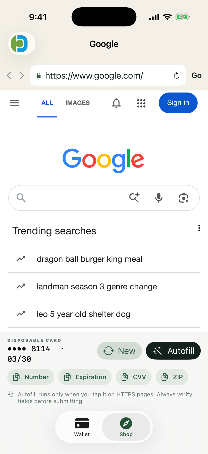 Pluribus shopping browser with autofill and copy controls